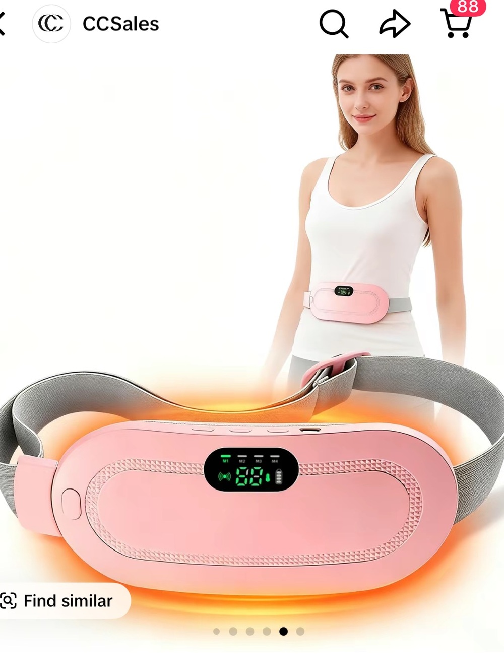 Pink Cordless Menstrual Heating Belt - Adjustable Warmth for Comfort